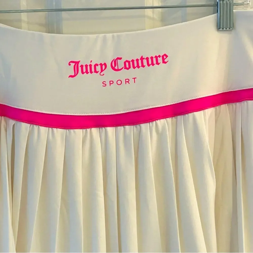 Juicy Couture Cloud Dancer White Pleated Tennis Skirt Skort